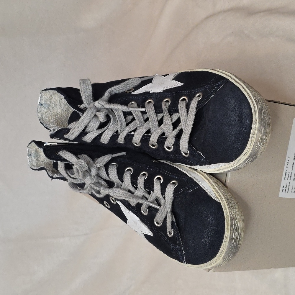 Golden Goose Deluxe Brand Francy High-Top Sneakers DU size 37/ US 7 Navy - Picture 2 of 8